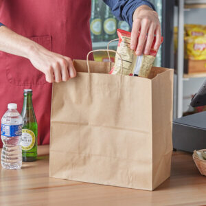 Natural Kraft Paper Customizable Shopping Bag with Handles